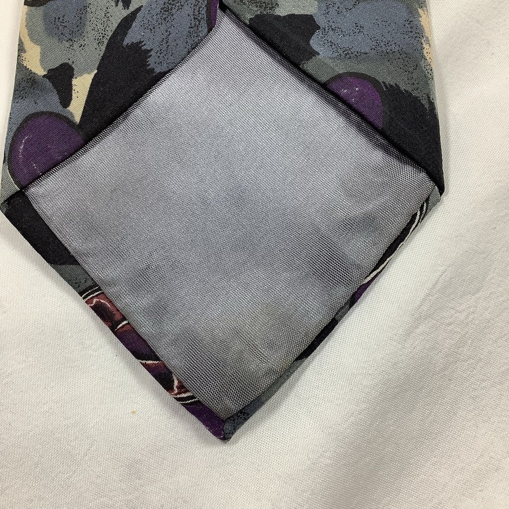 JT Beckett‎ Men's Silk Neck Tie Abstract Geometric Shell Pattern Purple - Picture 3 of 5